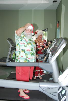 Santa and Mrs. Claus at the Gym