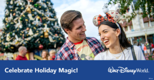 Disney's Celebrate Hiliday Magic advertising banner.